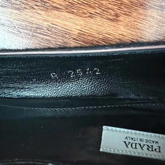 PRADA - Glossy Black Buckle Pointed Toe Pony Hair Low Heel Pumps Sz 41 US 11 - Picture 10 of 12